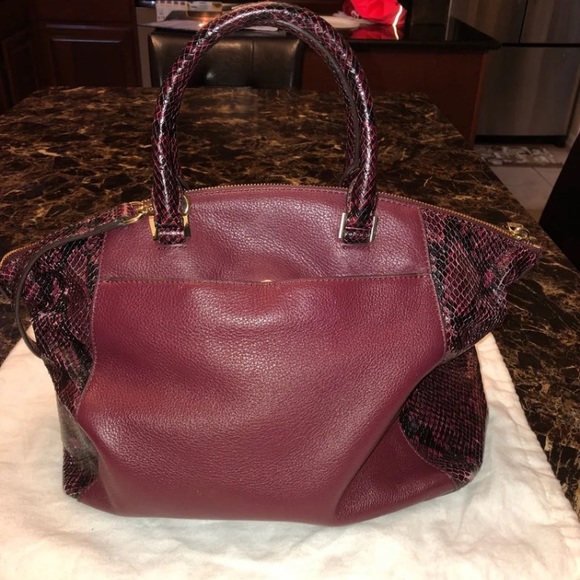 Michael Kors Riley Merlot Satchel Only - Picture 2 of 8